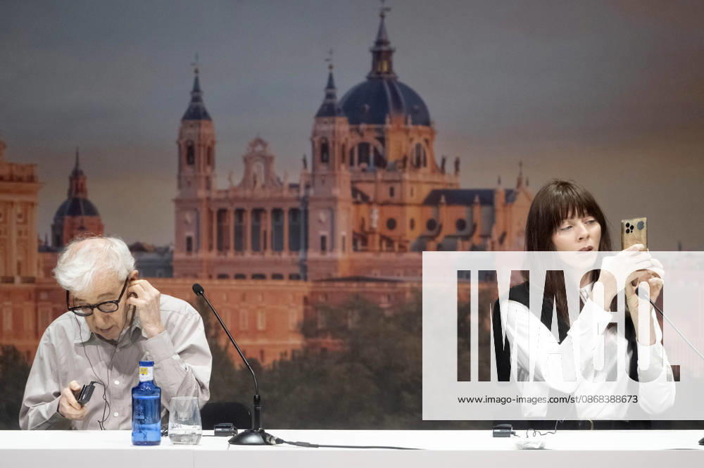 Woody Allen and Alexi Wasser at the official reception marking the start of filming for the Woody Allen Fall Project 2026 at the Teatros del Canal in Madrid, October 1, 2026 Foto:Fotografosx xFuturexImagex woody_6063