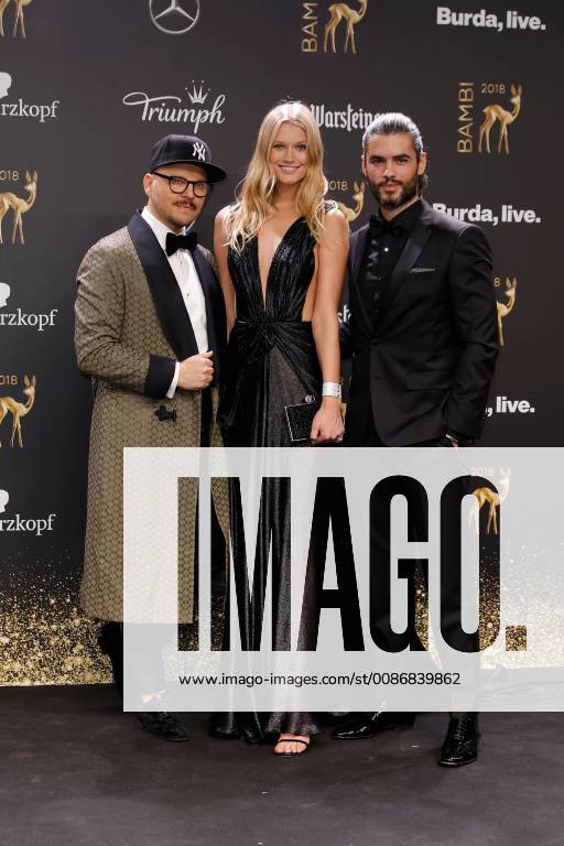 Armin Morbach Toni Garrn and Nik Xhelilaj at the Bambi 2018 award ceremony on 16 11 2018 in Berlin Bambi 2018 award ceremony in Berlin
