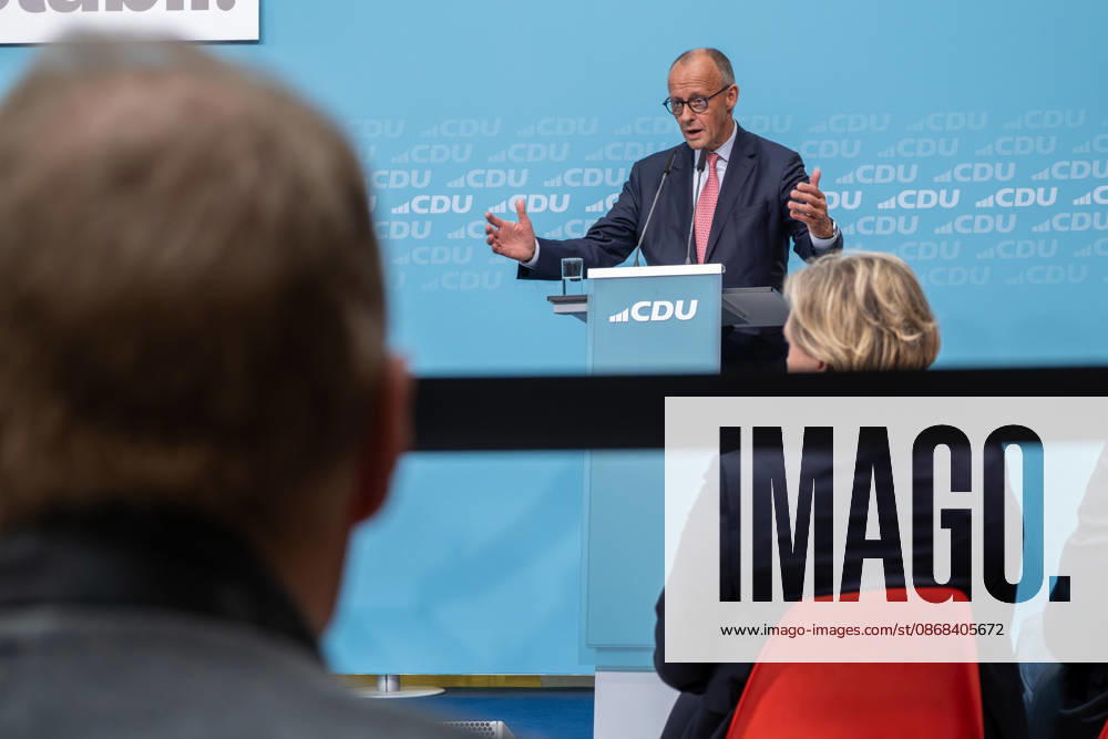 Chancellor Friedrich Merz at the CDU s final campaign rally ahead of the upcoming Berlin House of Representatives election at the Konrad Adenauer House in Berlin Campaigning in Berlin sp2026091756724