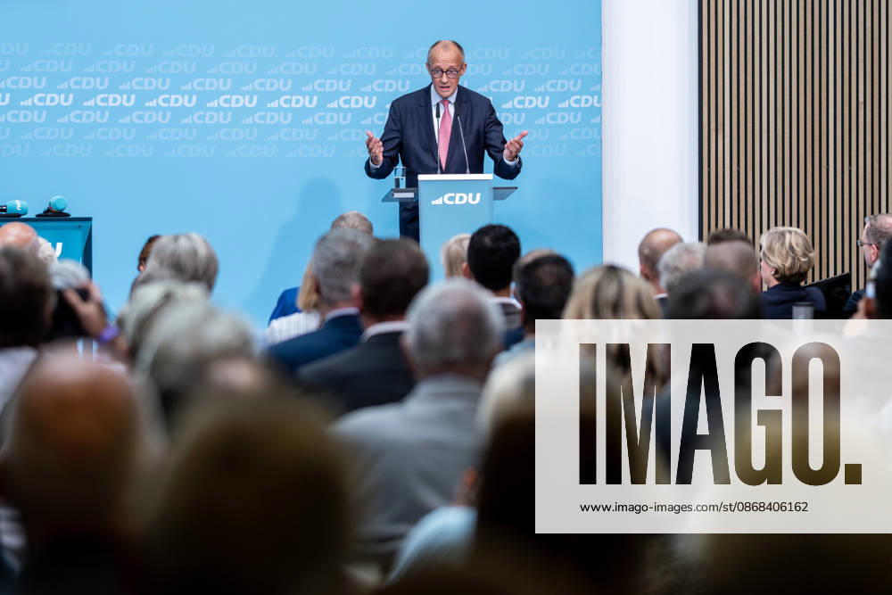 Chancellor Friedrich Merz at the CDU s final campaign rally ahead of the upcoming Berlin House of Representatives election at the Konrad Adenauer House in Berlin. Campaigning in Berlin sp2026091757205
