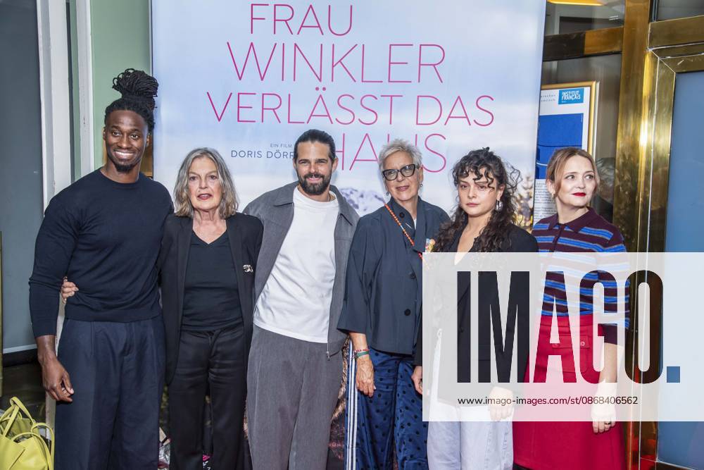 ABB FRAUWINKLER Eugene Boateng, Angela Winkler, Josef Ellers, Doris Doerrie Via Jikeli, and Laura Tonke on the red carpet at the special screening of the feature film *Frau Winkler verlässt das Haus* at the Cinema Paris in Berlin on October 1, 2026, Berlin, Germany
