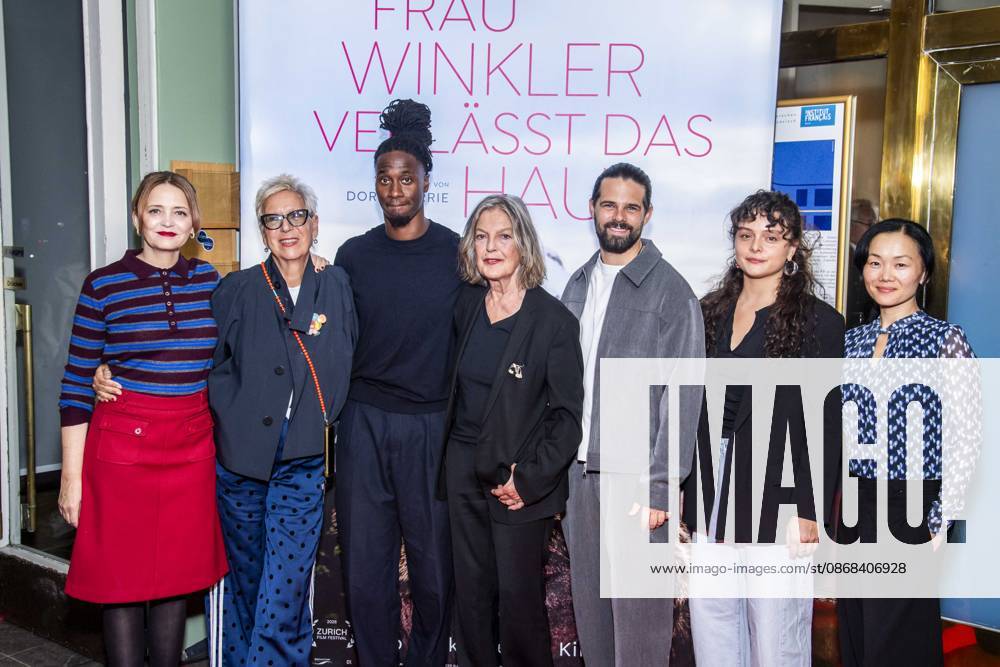 ABB FRAUWINKLER Laura Tonke, Doris Doerrie, Eugene Boateng, Angela Winkler, Josef Ellers, Via Jikeli, and Yvonne Yung Hee Bormann on the red carpet at the special screening of the feature film *Frau Winkler Verlässt das Haus* at the Cinema Paris in Berlin on October 1, 2026, Berlin, Germany