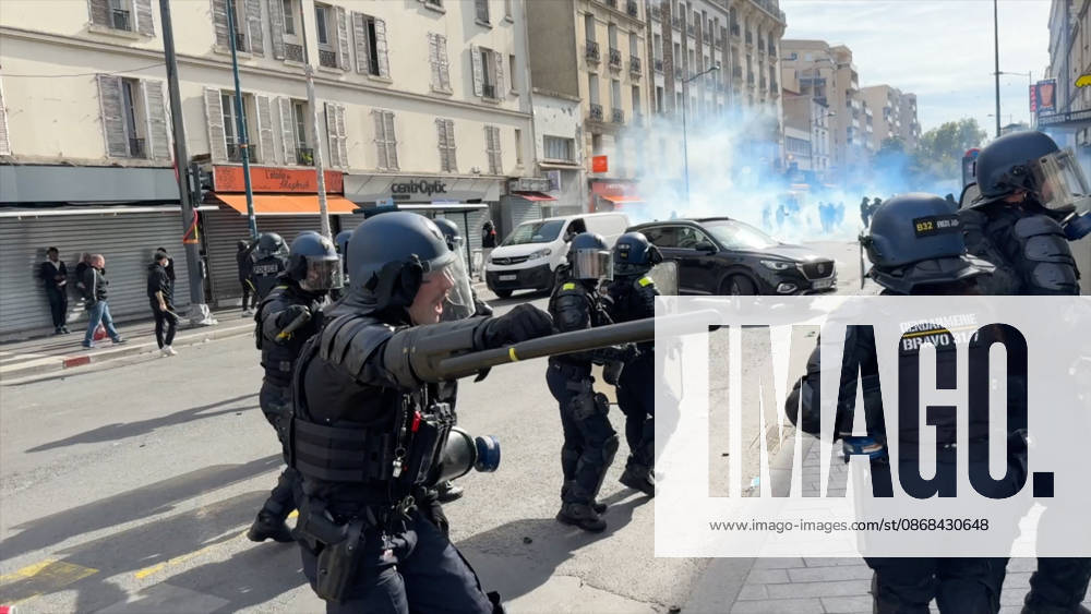Clashes During Student Protest - Pantin Videograbs - Clashes between students and police during a student protest in Pantin, near Paris, France, on October 2, 2026. Since late September, students have been organizing protests outside their schools to highlight various issues, ranging from class schedules and class sizes to teacher shortages and excessive heat in classrooms during this year’s heat waves. These protests began in Île-de-France, the Paris region, but have now spread to other cities across the country. Photo by CLPRESS ABACAPRESS.COM Pantin France