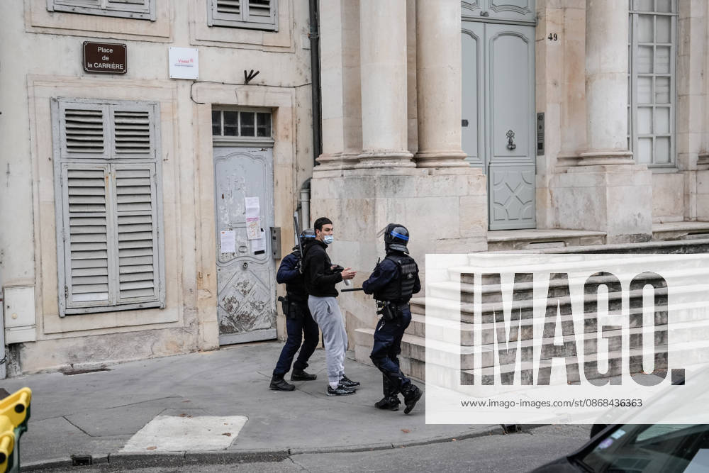 Students clash with police during high-school mobilization in Nancy NANCY, FRANCE - OCTOBER 2: Police officers detain a demonstrator as students gather and clash with security forces around high schools Nancy, France on October 2, 2026. Students gather around several schools and clash with police forces as a nationwide high-school mobilization continues over school conditions and demands for greater education resources in Nancy. Police deploy security units around several locations as demonstrations and blockades continue. Muhammed Said Tako Anadolu Nancy France. Editorial use only. Please get in touch for any other usage.