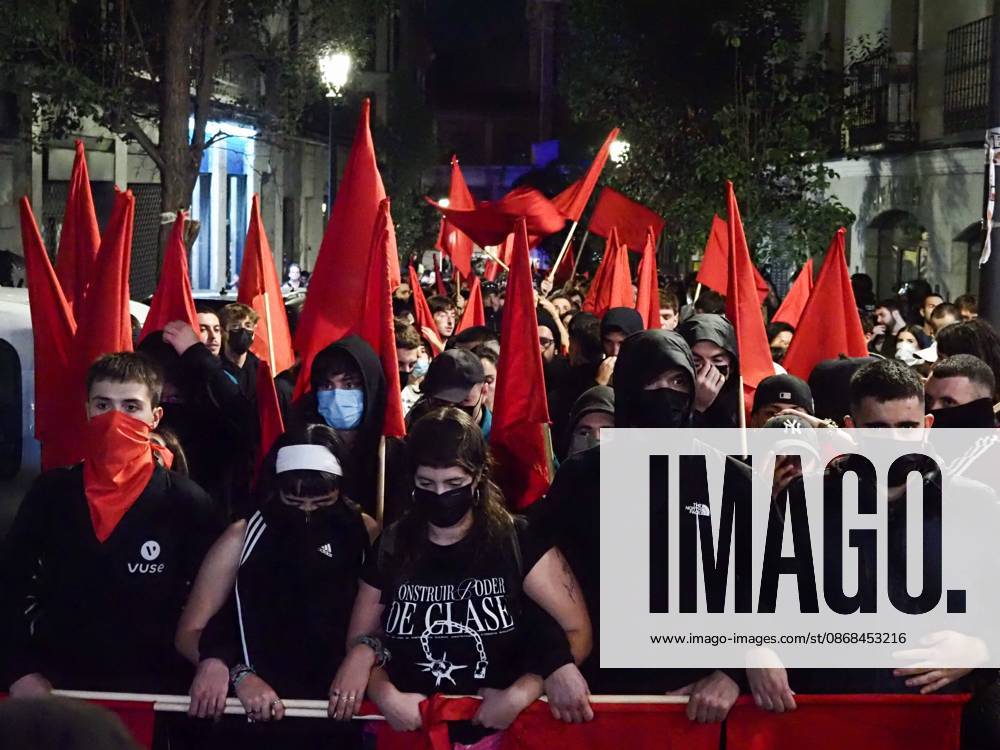 MADRID, SPAIN - October 02: Hundreds of people who remain camped in Puerta del Sol went out to march through the main streets of Madrid, passing through Calle Alcalo¡, Plaza de Cibeles and Plaza de Neptuno, and returned to the encampment in Puerta del Sol shouting The fight goes on, whatever it takes Madrid Spain - ZUMAh199 20261002_zip_h199_020