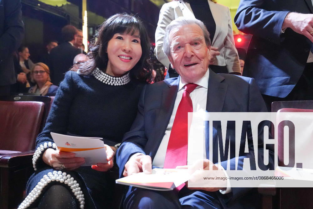German Unity Day Ceremony in Bremen: Former Chancellor Gerhard Schröder with his wife, So Yeon Schröder Kim, at the German Unity Day ceremony at the Glocke, Bremen, October 3, 2026, Bremen, Germany