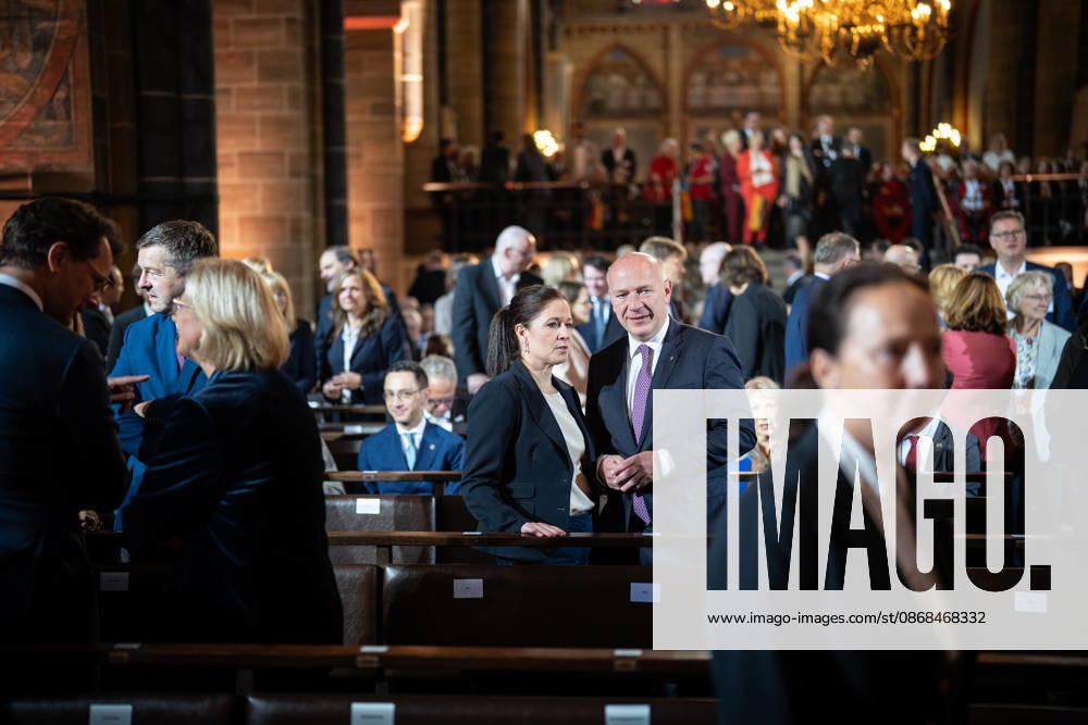 Ecumenical service at St. Petri Cathedral Kai Wegner, acting Governing Mayor of Berlin, with his partner Katharina Günther Wünsch, acting Senator for Education, Youth, and Family in Berlin Official central celebrations for German Unity Day 2026 in Bremen, Bremen, Germany; downtown