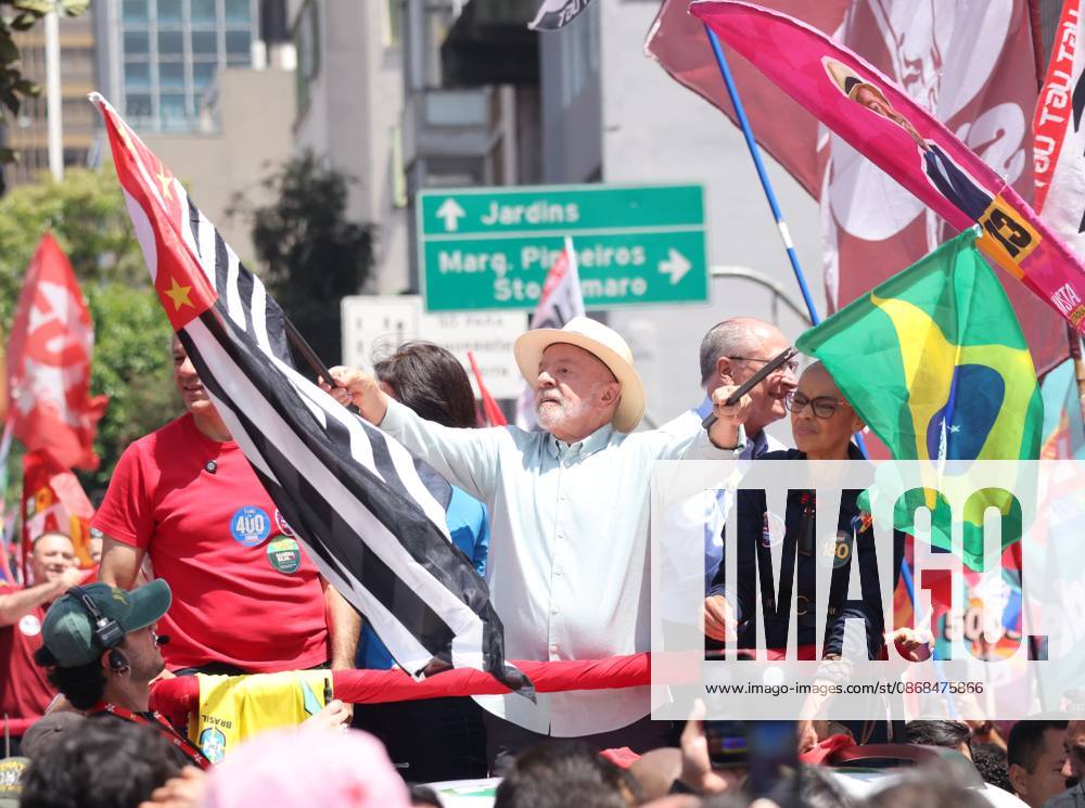 Lula takes a walk along Paulista Avenue and continues along Augusta Street. Sao Paulo (SP), October 3, 2026 2026 Elections Lula President and candidate for re-election Luiz Inacio Lula da Silva (PT) participates in a walk on Paulista Avenue, in Sao Paulo, in the last campaign event before the first round of elections. The mobilization continues along Augusta Street towards Roosevelt Square. Lula is accompanied by allies, including Fernando Haddad, Geraldo Alckmin, Marina Silva, and Simone Tebet.(Foto: Leco Viana Thenews2 imago images) Lula takes a walk along Paulista Avenue and continues along Augusta Street.
