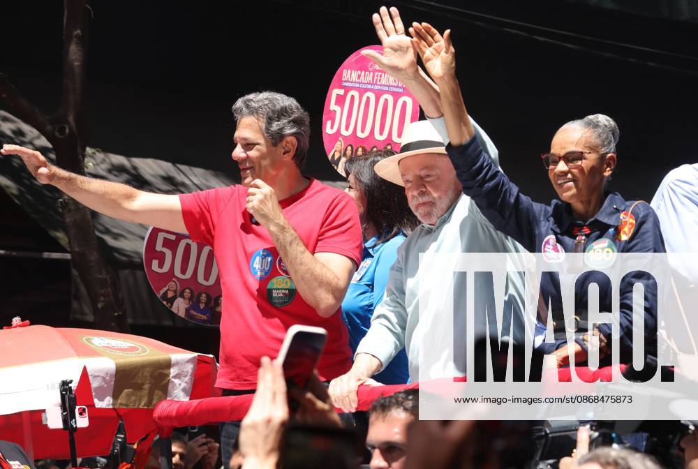 Lula takes a walk along Paulista Avenue and continues along Augusta Street. Sao Paulo (SP), October 3, 2026 2026 Elections Lula President and candidate for re-election Luiz Inacio Lula da Silva (PT) participates in a walk on Paulista Avenue, in Sao Paulo, in the last campaign event before the first round of elections. The mobilization continues along Augusta Street towards Roosevelt Square. Lula is accompanied by allies, including Fernando Haddad, Geraldo Alckmin, Marina Silva, and Simone Tebet.(Foto: Leco Viana Thenews2 imago images) Lula takes a walk along Paulista Avenue and continues along Augusta Street.