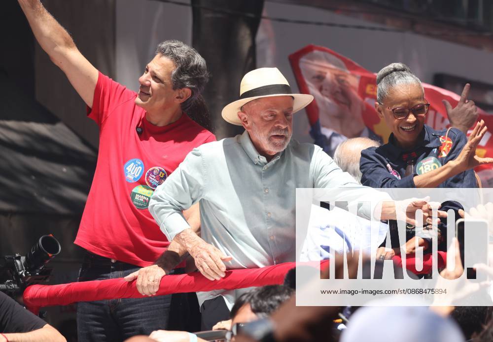 Lula takes a walk along Paulista Avenue and continues along Augusta Street. Sao Paulo (SP), October 3, 2026 2026 Elections Lula President and candidate for re-election Luiz Inacio Lula da Silva (PT) participates in a walk on Paulista Avenue, in Sao Paulo, in the last campaign event before the first round of elections. The mobilization continues along Augusta Street towards Roosevelt Square. Lula is accompanied by allies, including Fernando Haddad, Geraldo Alckmin, Marina Silva, and Simone Tebet.(Foto: Leco Viana Thenews2 imago images) Lula takes a walk along Paulista Avenue and continues along Augusta Street.