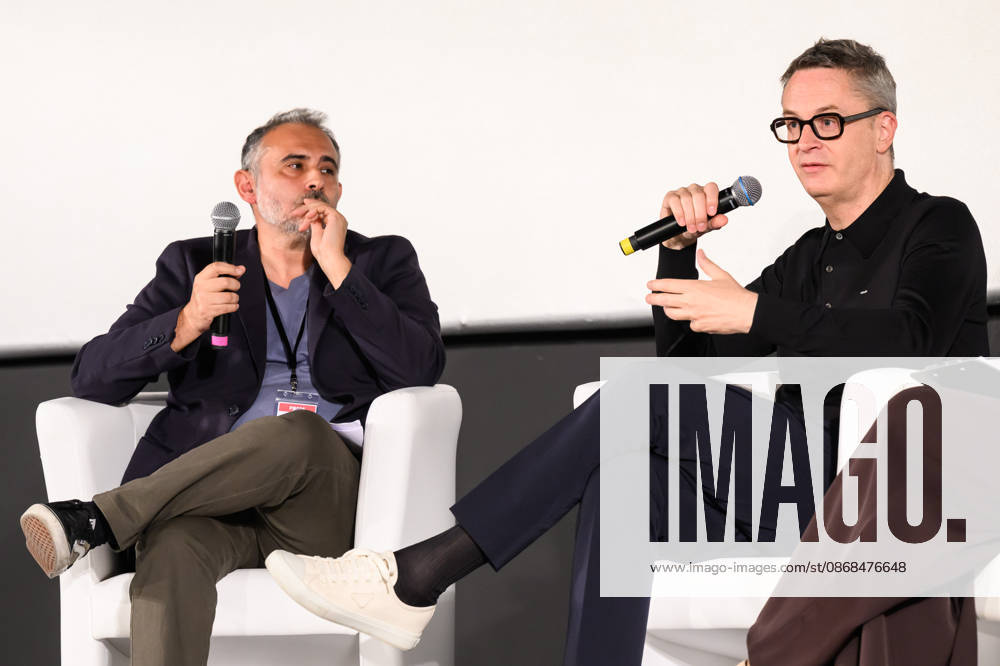 Andrea Giordano, director Nicolas Winding Refn during the discussion before the preview of the film Her Private Hell , Lucca, 03 10 2026 Lucca Italy - ZUMAa289 20261003_zia_a289_200