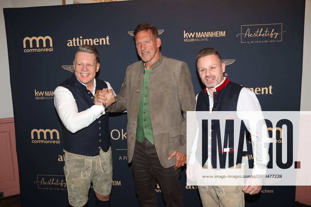 Axel Kahn, Ralf Moeller, and a guest at the 2 Fine Time Business Club Oktoberfest 2026 at Käfer Stammhaus in Munich
