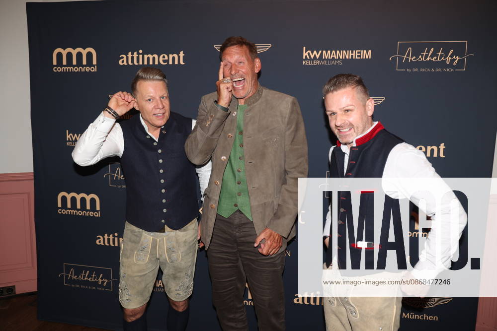 Axel Kahn, Ralf Moeller, and a guest at the 2 Fine Time Business Club Oktoberfest 2026 at Käfer Stammhaus in Munich