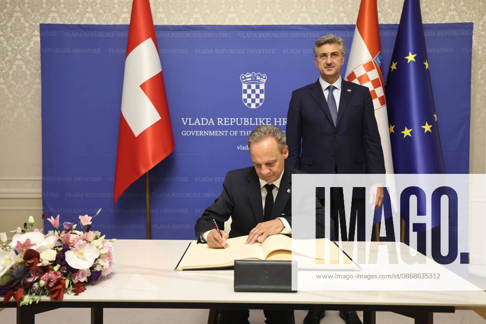 Croatian PM Plenkovic meets Swiss Council of States Croatian Prime Minister Andrej Plenkovic met with Swiss Council of States President Stefan Engler on October 5, 2026, in Zagreb, Croatia, at the Banski Dvori government offices. SlavkoxMidzor PIXSELL