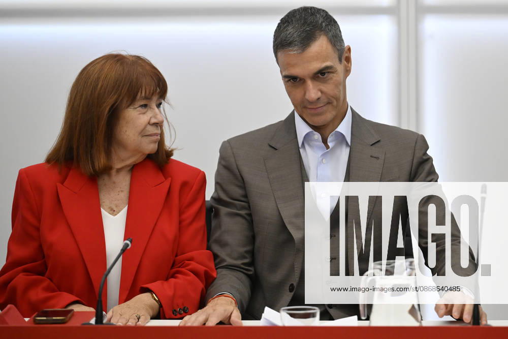Spanish Prime Minister Pedro Sanchez announces early elections for November 29 MADRID, SPAIN - OCTOBER 05: Spanish Prime Minister Pedro Sanchez (C) leads a meeting of the Federal Executive Board of the Spanish Socialist Workers Party (PSOE) at the party s headquarters in Madrid, Spain on October 05, 2026, following the decision to hold early general elections. Burak Akbulut Anadolu Madrid Spain. Editorial use only. Please get in touch for any other usage.