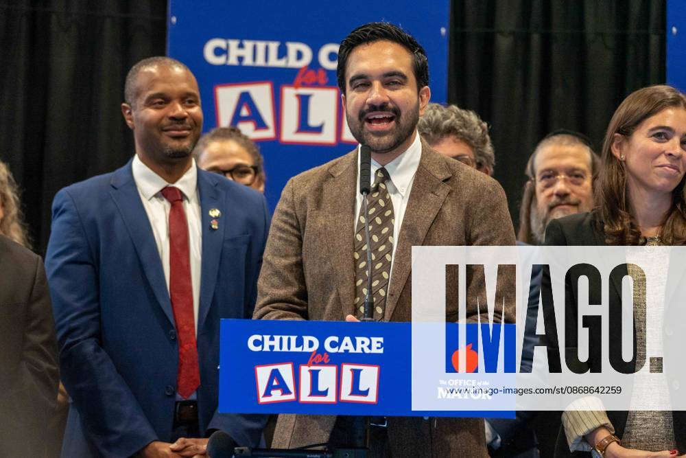 New York, NY- October 5: Mayor Zohran Kwame Mamdani makes an announcement to deliver Free Child Care to more Than 10,000 Low-Income Children October 5, 2026.