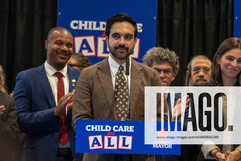 New York, NY- October 5: Mayor Zohran Kwame Mamdani makes an announcement to deliver Free Child Care to more Than 10,000 Low-Income Children October 5, 2026.