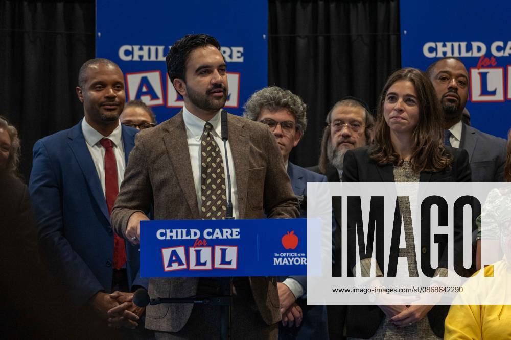 New York, NY- October 5: Mayor Zohran Kwame Mamdani makes an announcement to deliver Free Child Care to more Than 10,000 Low-Income Children October 5, 2026.