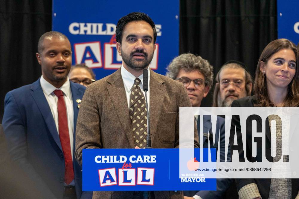 New York, NY- October 5: Mayor Zohran Kwame Mamdani makes an announcement to deliver Free Child Care to more Than 10,000 Low-Income Children October 5, 2026.