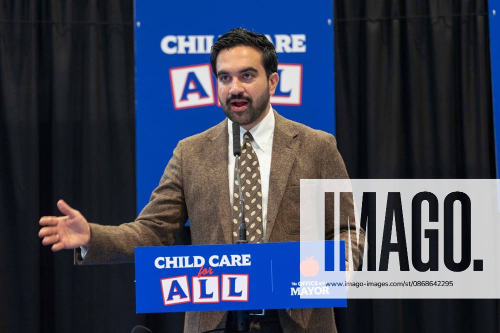 New York, NY- October 5: Mayor Zohran Kwame Mamdani makes an announcement to deliver Free Child Care to more Than 10,000 Low-Income Children October 5, 2026.