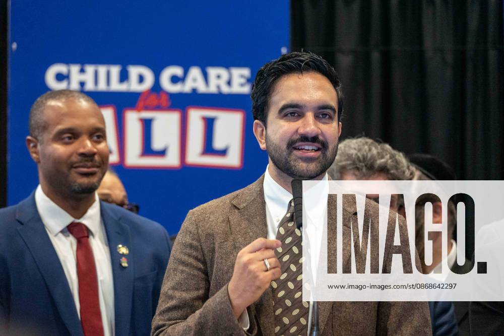 New York, NY- October 5: Mayor Zohran Kwame Mamdani makes an announcement to deliver Free Child Care to more Than 10,000 Low-Income Children October 5, 2026.