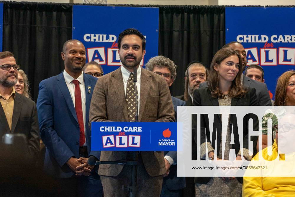 New York, NY- October 5: Mayor Zohran Kwame Mamdani makes an announcement to deliver Free Child Care to more Than 10,000 Low-Income Children October 5, 2026.