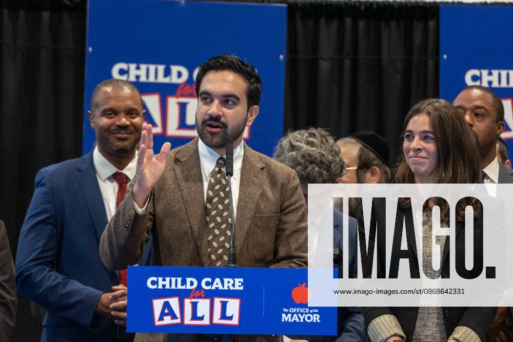 New York, NY- October 5: Mayor Zohran Kwame Mamdani makes an announcement to deliver Free Child Care to more Than 10,000 Low-Income Children October 5, 2026.