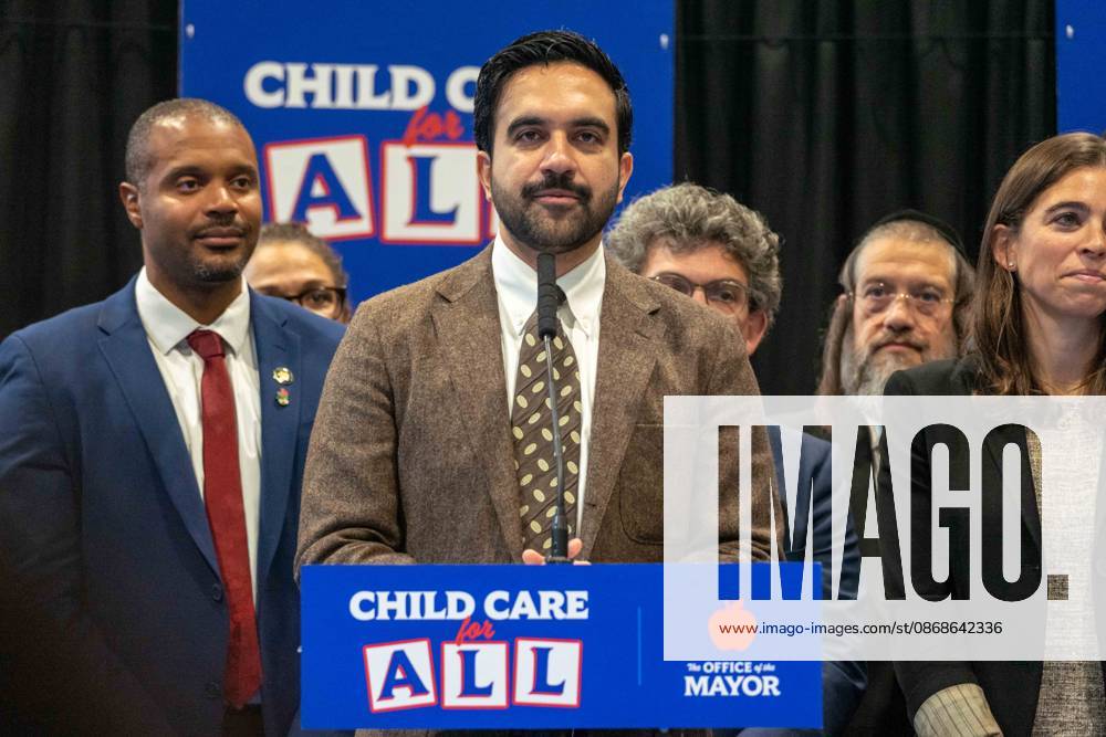 New York, NY- October 5: Mayor Zohran Kwame Mamdani makes an announcement to deliver Free Child Care to more Than 10,000 Low-Income Children October 5, 2026.