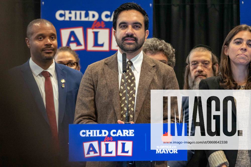 New York, NY- October 5: Mayor Zohran Kwame Mamdani makes an announcement to deliver Free Child Care to more Than 10,000 Low-Income Children October 5, 2026.