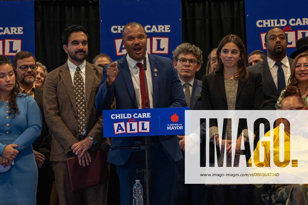 New York, NY- October 5: Mayor Zohran Kwame Mamdani makes an announcement to deliver Free Child Care to more Than 10,000 Low-Income Children October 5, 2026.