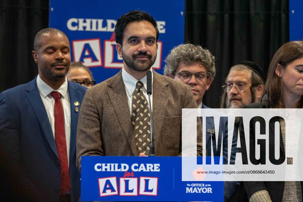 New York, NY- October 5: Mayor Zohran Kwame Mamdani makes an announcement to deliver Free Child Care to more Than 10,000 Low-Income Children October 5, 2026.