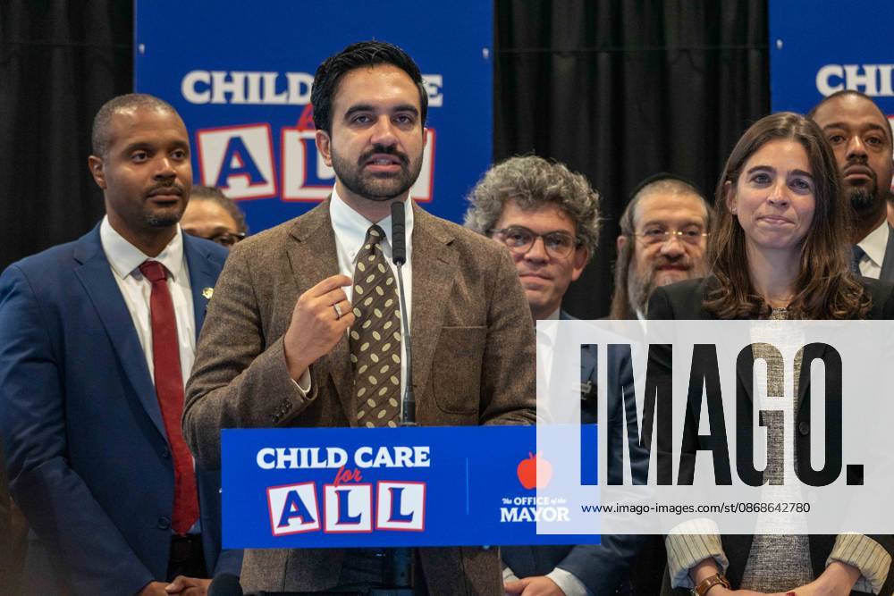 New York, NY- October 5: Mayor Zohran Kwame Mamdani makes an announcement to deliver Free Child Care to more Than 10,000 Low-Income Children October 5, 2026.