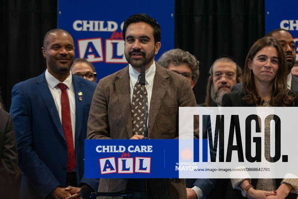 New York, NY- October 5: Mayor Zohran Kwame Mamdani makes an announcement to deliver Free Child Care to more Than 10,000 Low-Income Children October 5, 2026.