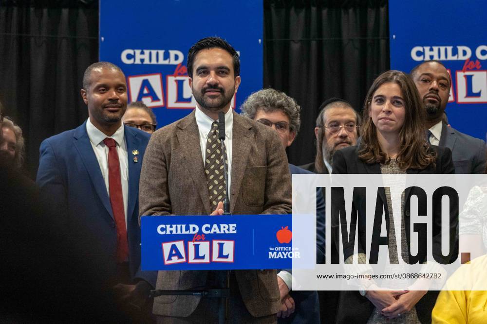 New York, NY- October 5: Mayor Zohran Kwame Mamdani makes an announcement to deliver Free Child Care to more Than 10,000 Low-Income Children October 5, 2026.