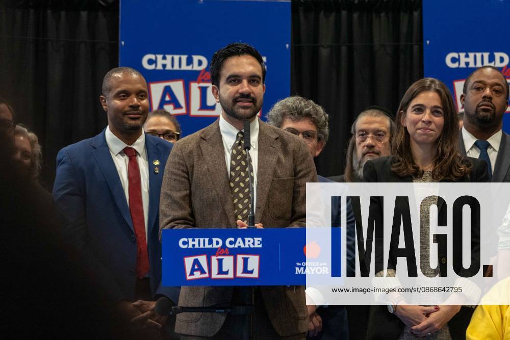 New York, NY- October 5: Mayor Zohran Kwame Mamdani makes an announcement to deliver Free Child Care to more Than 10,000 Low-Income Children October 5, 2026.