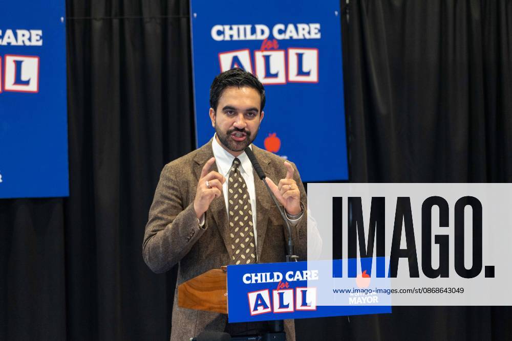 New York, NY- October 5: Mayor Zohran Kwame Mamdani makes an announcement to deliver Free Child Care to more Than 10,000 Low-Income Children October 5, 2026.