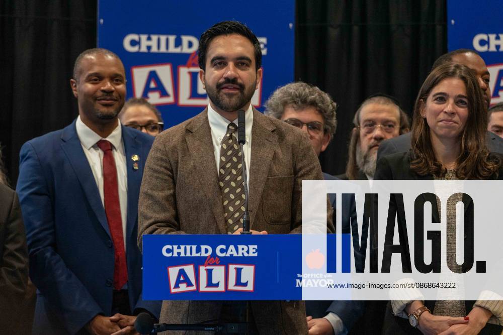 New York, NY- October 5: Mayor Zohran Kwame Mamdani makes an announcement to deliver Free Child Care to more Than 10,000 Low-Income Children October 5, 2026.