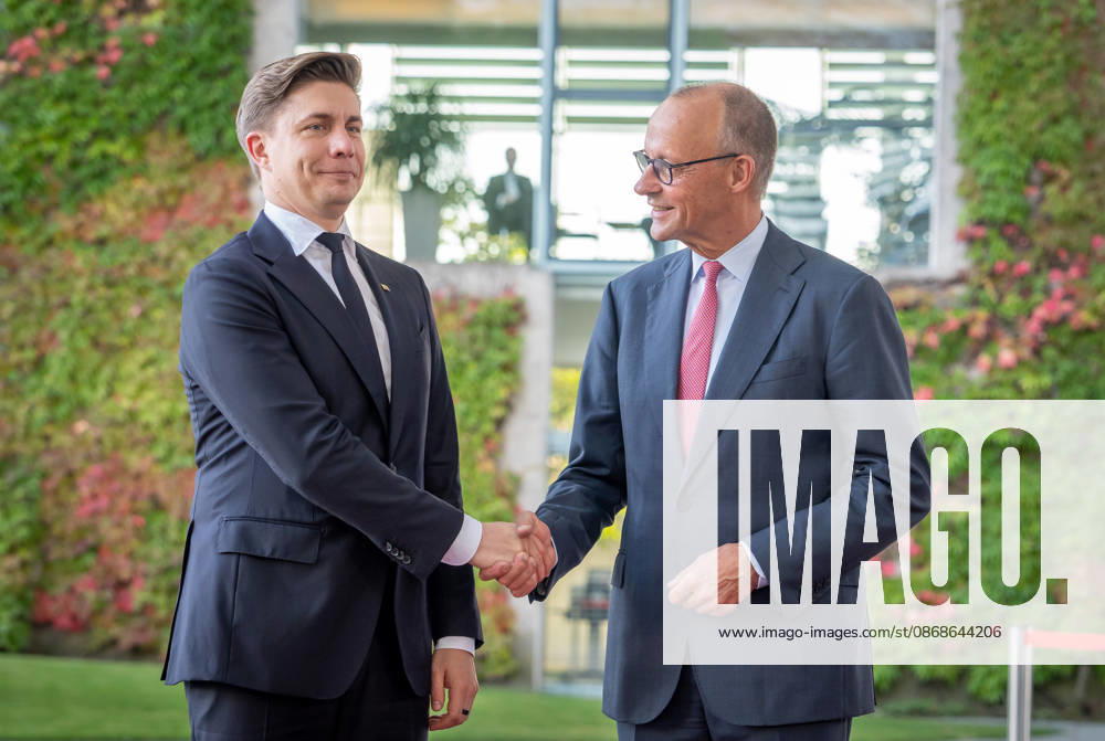 Chancellery, Visit, Prime Minister, Lithuania, Mindaugas Sinkevicius, Berlin, Chancellery, Welcome, Prime Minister, Lithuania, Mindaugas Sinkevicius, Friedrich Merz, Federal Chancellor, Berlin, Berlin, GER