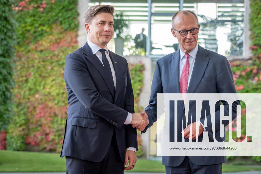 Chancellery, Visit, Prime Minister, Lithuania, Mindaugas Sinkevicius, Berlin, Chancellery, Welcome, Prime Minister, Lithuania, Mindaugas Sinkevicius, Friedrich Merz, Federal Chancellor, Berlin, Berlin, GER