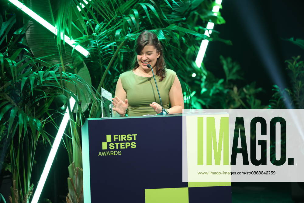 FIRST STEPS 2026 Documentary Film Winner: *WAS AN EMPFINDSAMKEIT BLEIBT* by Daniela Magnani Hüller. Award ceremony on stage at the FIRST STEPS 2026 awards ceremony at the Theater des Westens in Berlin