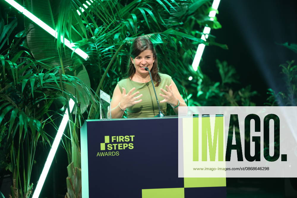 FIRST STEPS 2026 Documentary Film Winner: *WAS AN EMPFINDSAMKEIT BLEIBT* by Daniela Magnani Hüller. Award ceremony on stage at the FIRST STEPS 2026 awards ceremony at the Theater des Westens in Berlin