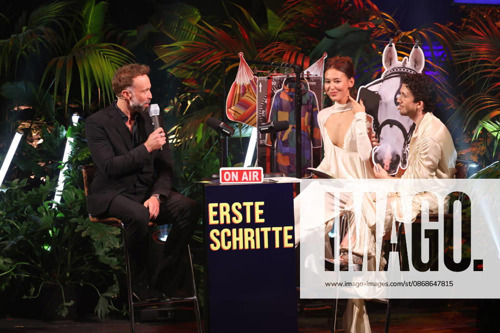 FIRST STEPS 2026 Hosts Malaya and Maximilian; Medium-Length Feature Film Acceptance Speech by Erik Schmitt; Award Ceremony on Stage at the FIRST STEPS 2026 Awards at the Theater des Westens in Berlin