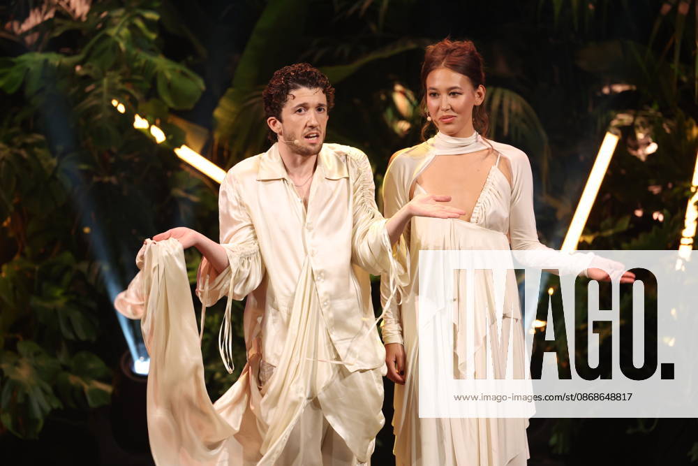 FIRST STEPS 2026 Hosts Malaya and Maximilian present awards on stage at the FIRST STEPS 2026 awards ceremony at the Theater des Westens in Berlin