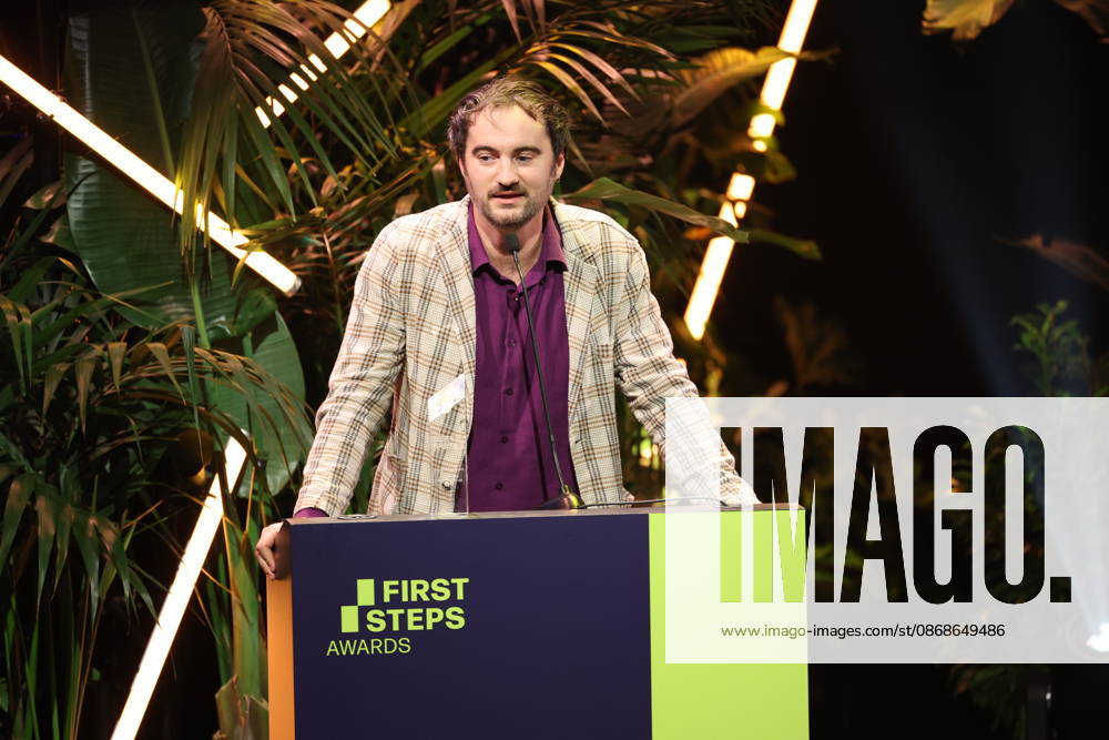 FIRST STEPS 2026 Feature-Length Film Winner: *I UNDERSTAND YOUR FRUSTRATION* by Kilian Friedrich Award presentation on stage at the FIRST STEPS 2026 awards ceremony at the Theater des Westens in Berlin