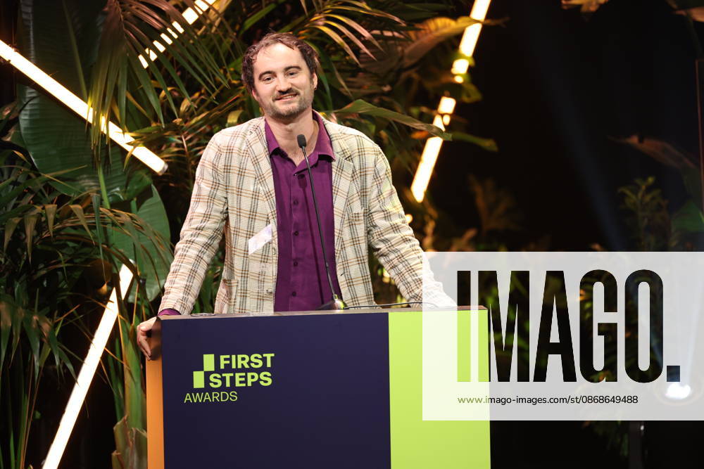 FIRST STEPS 2026 Feature-Length Film Winner: *I UNDERSTAND YOUR FRUSTRATION* by Kilian Friedrich Award presentation on stage at the FIRST STEPS 2026 awards ceremony at the Theater des Westens in Berlin