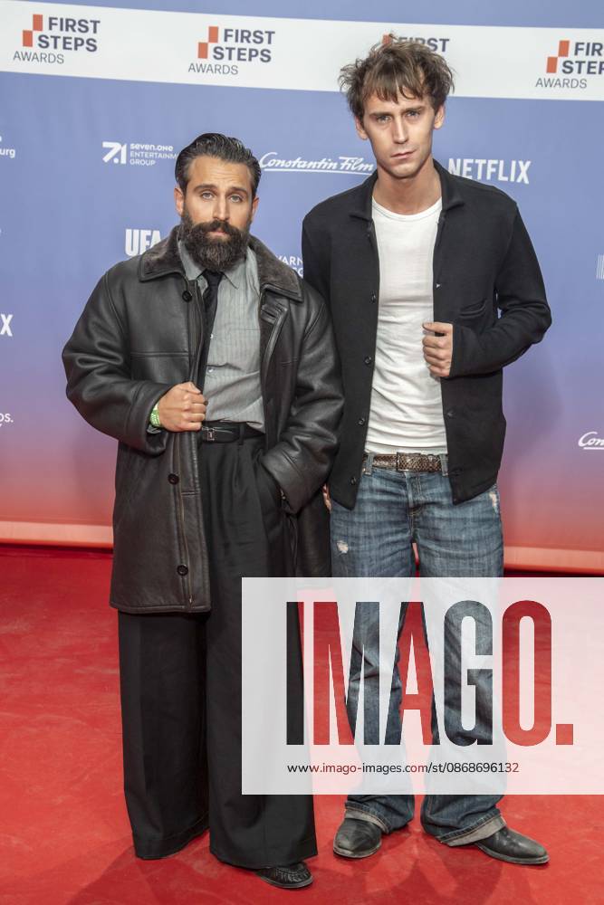 ABB FIRSTSTEPS: Arman Kashani and Oskar Belton on the red carpet at the 2026 FIRST STEPS Awards ceremony at the Theater des Westens on October 5, 2026, in Berlin, Germany