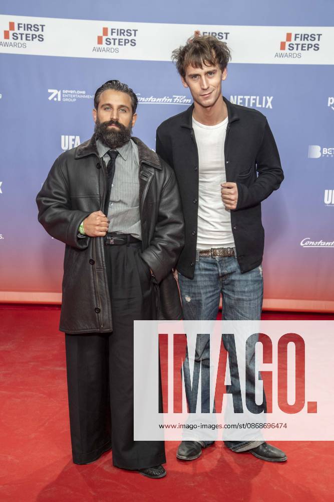ABB FIRSTSTEPS: Arman Kashani and Oskar Belton on the red carpet at the 2026 FIRST STEPS Awards ceremony at the Theater des Westens on October 5, 2026, in Berlin, Germany