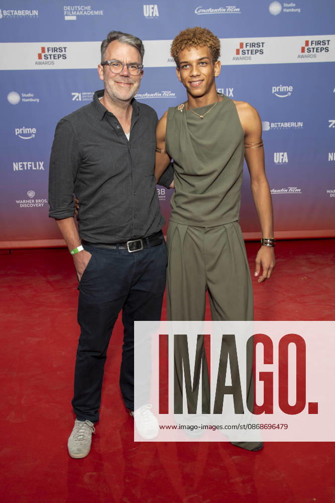 ABB FIRSTSTEPS: Robert Thalheim and Salimou Thiam on the red carpet at the 2026 FIRST STEPS Awards ceremony at the Theater des Westens on October 5, 2026, in Berlin, Germany