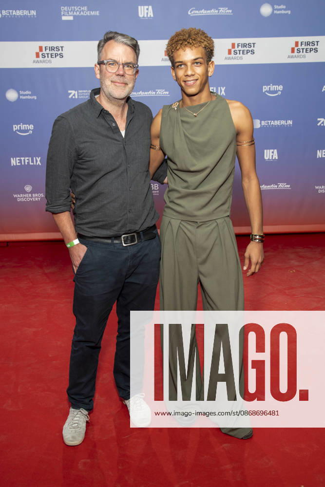ABB FIRSTSTEPS: Robert Thalheim and Salimou Thiam on the red carpet at the 2026 FIRST STEPS Awards ceremony at the Theater des Westens on October 5, 2026, in Berlin, Germany