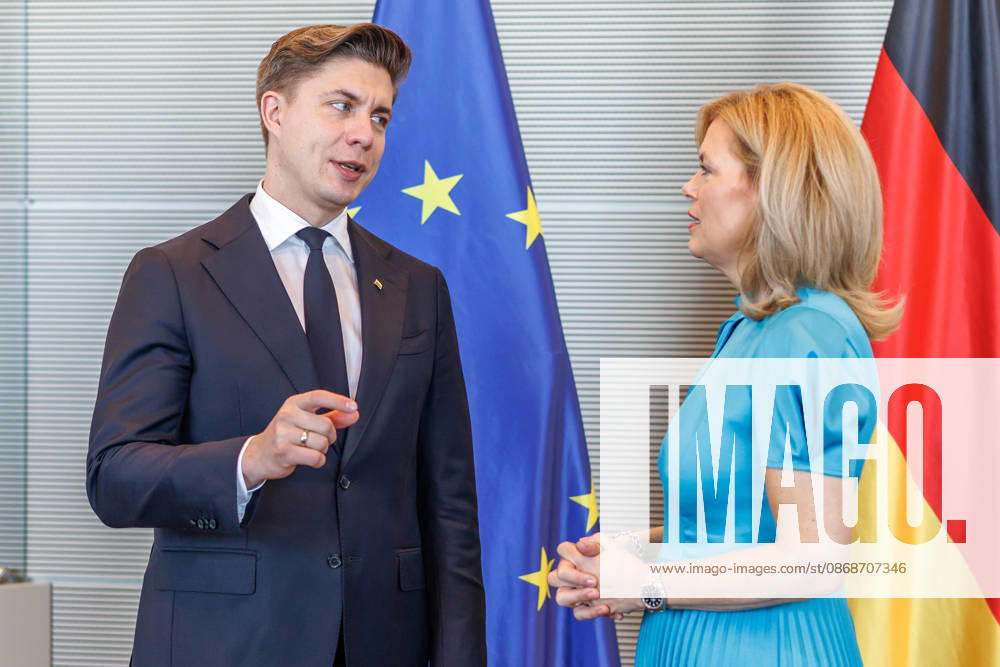 Bundestag: Bundestag President Julia Kloeckner welcomes the Prime Minister of the Republic of Lithuania, Mindaugas Sinkevicius, to the German Bundestag on October 6, 2026, in Berlin, Berlin, Berlin, Germany, Bundestag